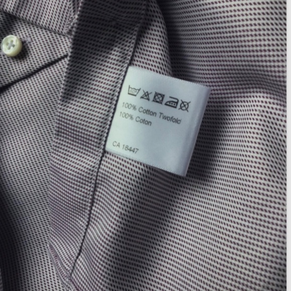 Stenstroms fitted body light  lilac 2 fold super cotton twill dress shirt Sz 16 - Picture 5 of 10